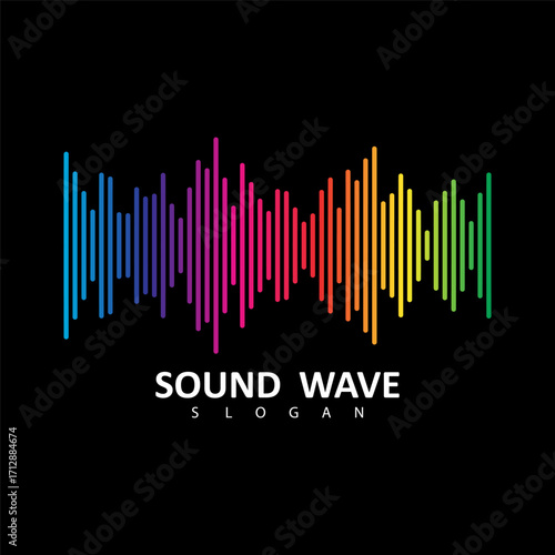 Sound Wave Symbol of Equalizer. Isolated on background. Vector Illustration Design. 
