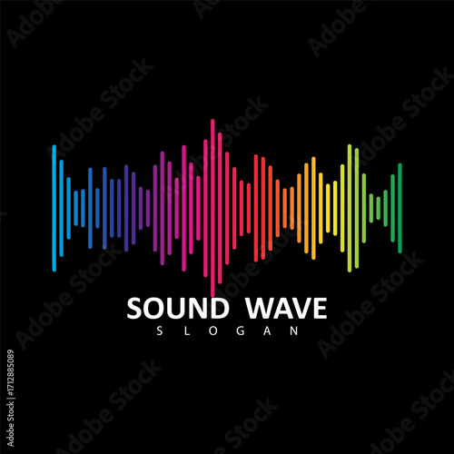 Sound Wave Symbol of Equalizer. Isolated on background. Vector Illustration Design. 
