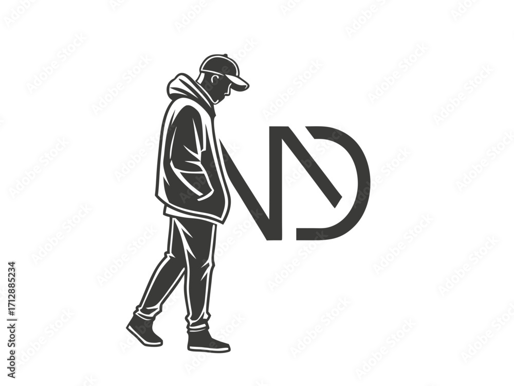 Obraz premium Professional Photographer Logo Design with N & D Initial