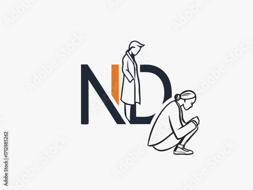 Professional Photographer Logo Design with N & D Initial