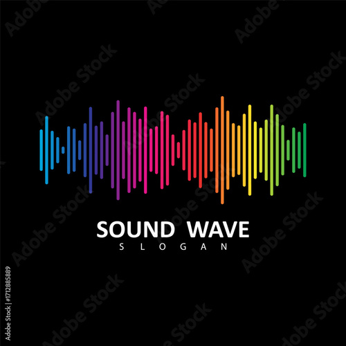 Sound Wave Symbol of Equalizer. Isolated on background. Vector Illustration Design. 
