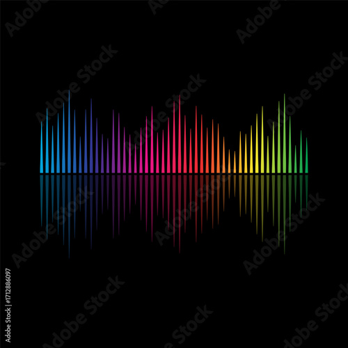 Sound Wave Symbol of Equalizer. Isolated on background. Vector Illustration Design. 
