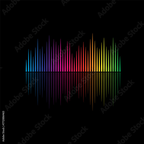 Sound Wave Symbol of Equalizer. Isolated on background. Vector Illustration Design. 
