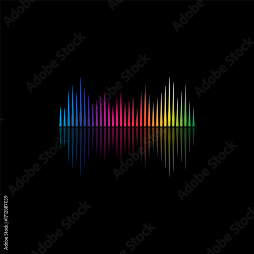 Sound Wave Symbol of Equalizer. Isolated on background. Vector Illustration Design. 
