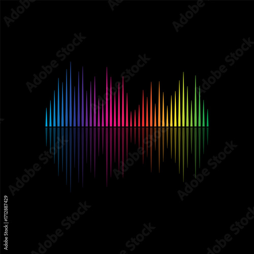 Sound Wave Symbol of Equalizer. Isolated on background. Vector Illustration Design. 
