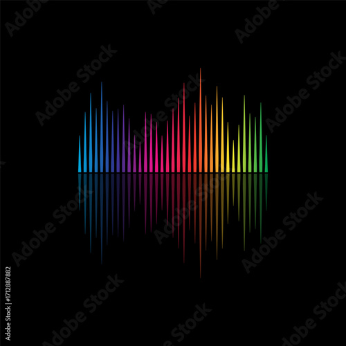 Sound Wave Symbol of Equalizer. Isolated on background. Vector Illustration Design. 
