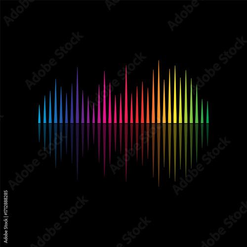 Sound Wave Symbol of Equalizer. Isolated on background. Vector Illustration Design. 
