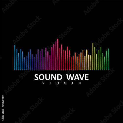Sound Wave Symbol of Equalizer. Isolated on background. Vector Illustration Design. 
