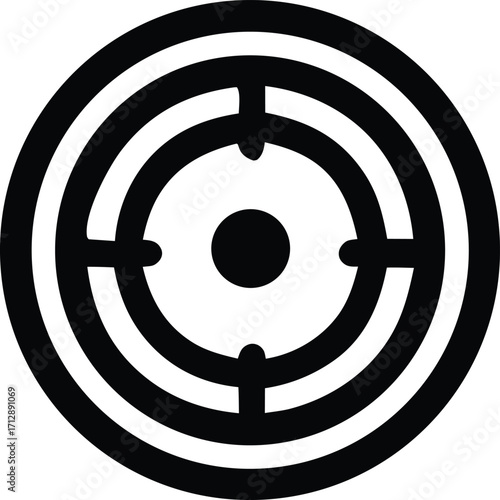 Classic target symbol with concentric circles and crosshairs representing focus aim goal accuracy and precision strategy
