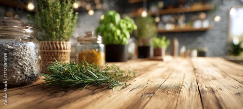 Rustic Kitchen Herbs and Spices Still Life