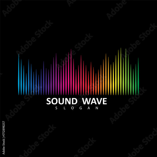 Sound Wave Symbol of Equalizer. Isolated on black background. Gradient Vector Illustration Design.

