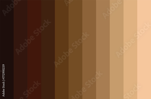 Brown Color Shades Swatches Set Pantone Palette Abstract Graphic Design Vector