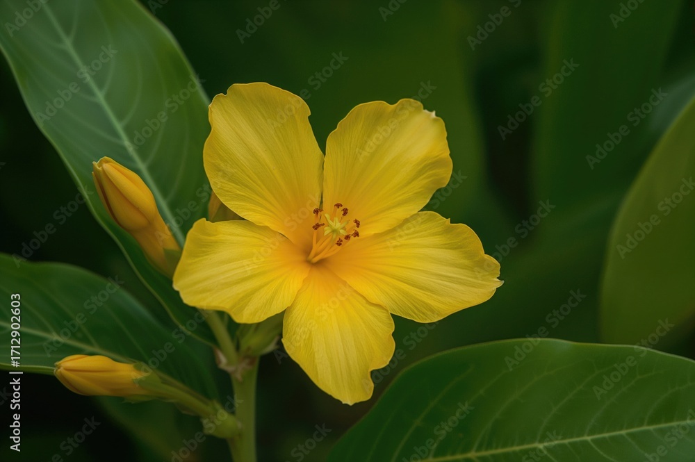Fototapeta premium Bright Yellow Cana Blossom from an Indonesian Island