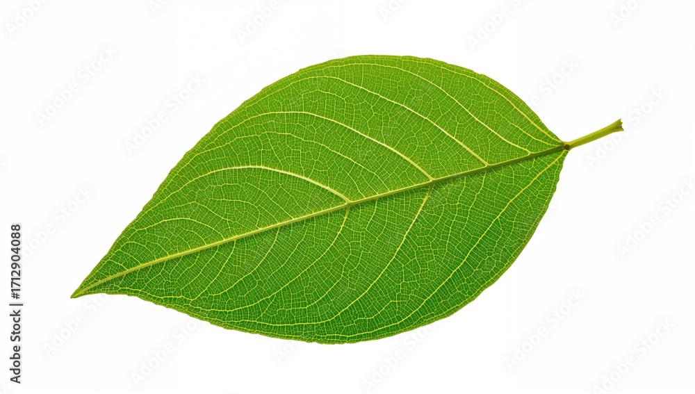 Fototapeta premium Single English ivy leaf isolated on a white backdrop with clipping path