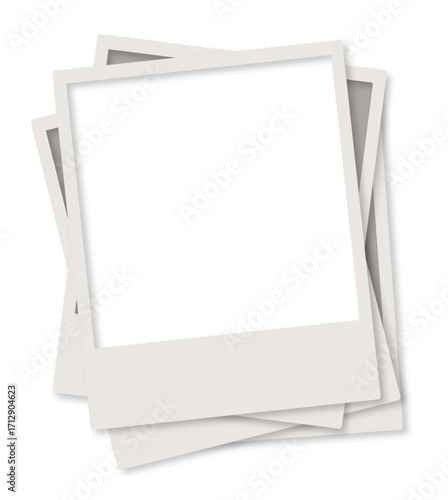 a stack of square instant type photo vector realistic