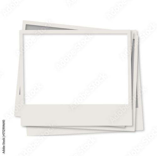 a stack of horizontal instant type photo vector realistic