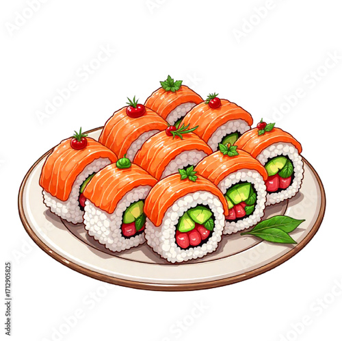 sushi on a plate