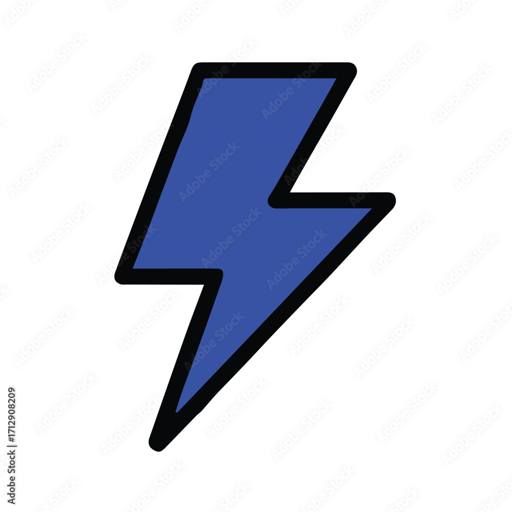 stylized blue lightning bolt icon vector illustration of energy electricity and power symbol design stylized blue lightning bolt icon vector illustration of energy electricity and power symbol design