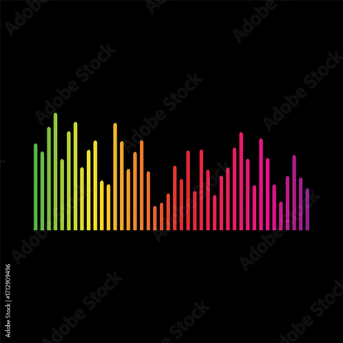 Sound Wave Symbol of Equalizer. Isolated on background. Gradient Vector Illustration Design.
