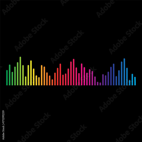 Sound Wave Symbol of Equalizer. Isolated on background. Gradient Vector Illustration Design.

