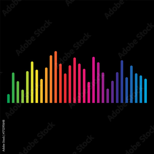 Sound Wave Symbol of Equalizer. Isolated on background. Gradient Vector Illustration Design.
