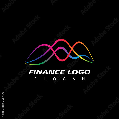 Finance and Accounting Logo Design Vector. Business Finance Stock Exchange Charts Market Logo Design