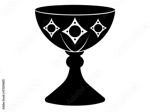 Holy chalice silhouette vector,chalice icon vector