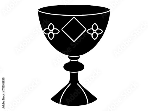 Holy chalice silhouette vector,chalice icon vector