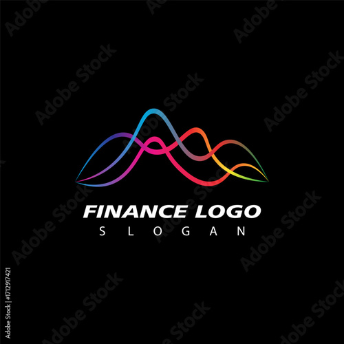 Finance and Accounting Logo Design Vector. Business Finance Stock Exchange Charts Market Logo Design