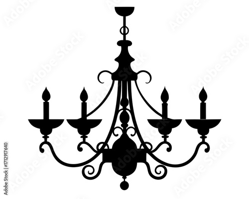 Elegant Chandelier  simple   silhouette vector illustration
