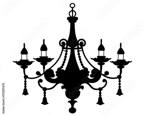 Elegant Chandelier  simple   silhouette vector illustration