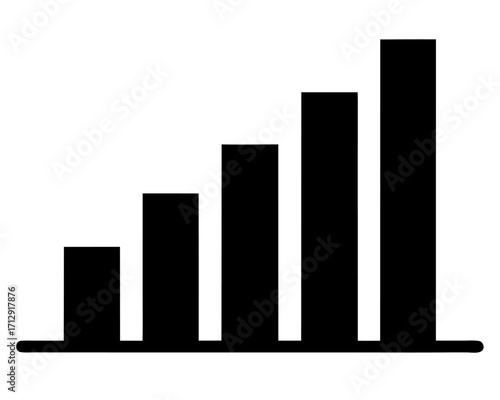 growth bar chart silhouette vector,Business Growing bar chart icon