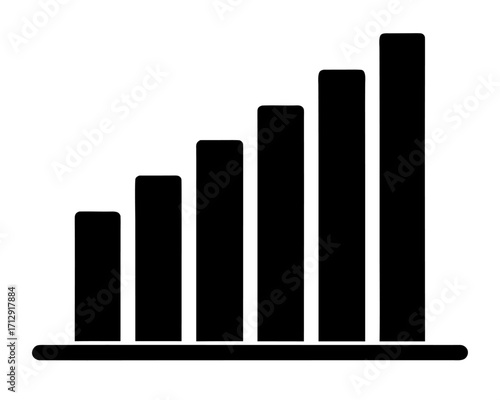 growth bar chart silhouette vector,Business Growing bar chart icon