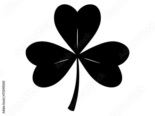 Shamrock   black silhouette vector,leaf icon vector