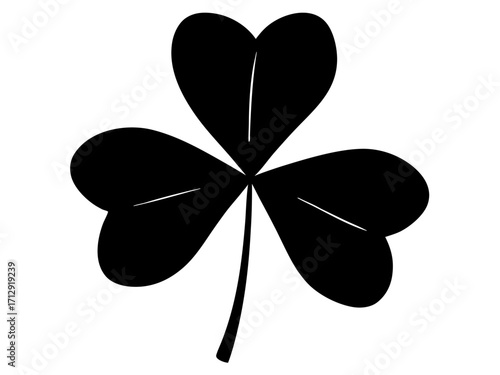Shamrock   black silhouette vector,leaf icon vector