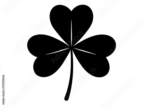 Shamrock   black silhouette vector,leaf icon vector