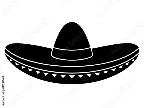 Sombrero Hat  simple   silhouette vector,Sombrero Hat icon