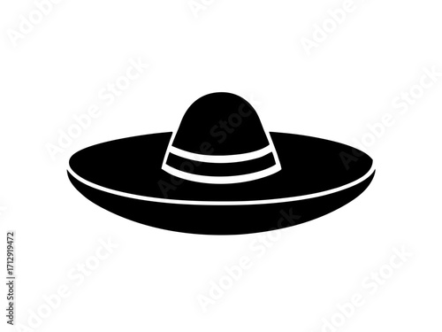 Sombrero Hat  simple   silhouette vector,Sombrero Hat icon