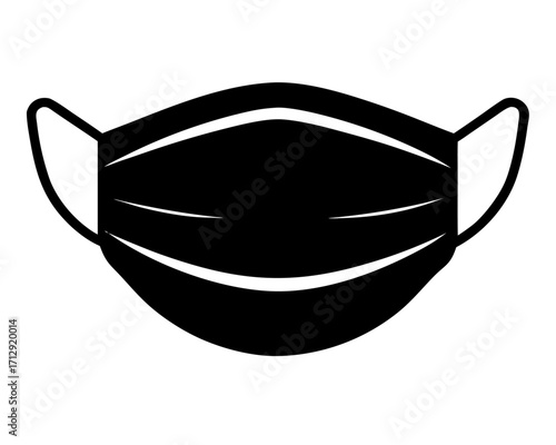 medical mask icon,surgical face masks black silhouette vector