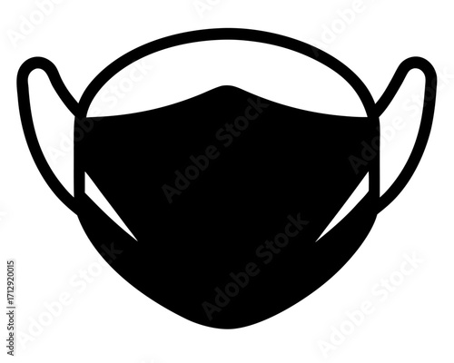 medical mask icon,surgical face masks black silhouette vector