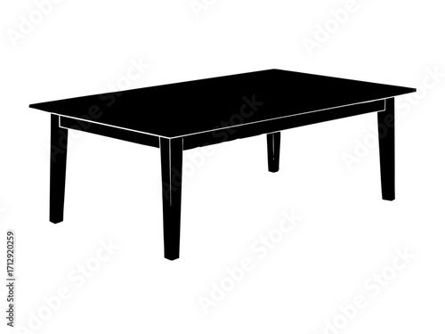 table black silhouette vector,wood table icon