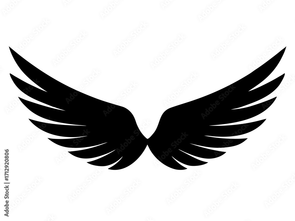 Obraz premium wings black silhouette vector,wings icon