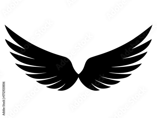 wings black silhouette vector,wings icon