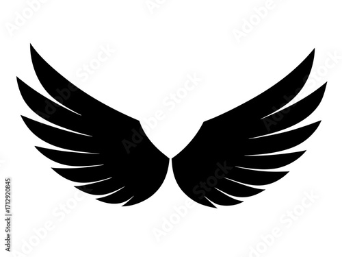 wings black silhouette vector,wings icon