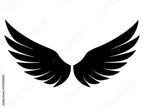 wings black silhouette vector,wings icon