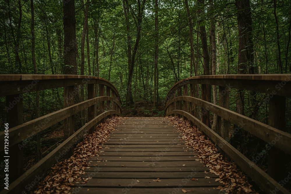 Obraz premium Timber Pathway Amidst Trees