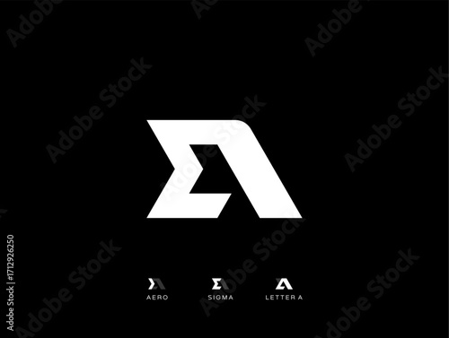 A strong and modern logo that creatively combines the letter A with the Sigma symbol. The bold, geometric design is perfect for businesses in technology, engineering, or aviation, representing power