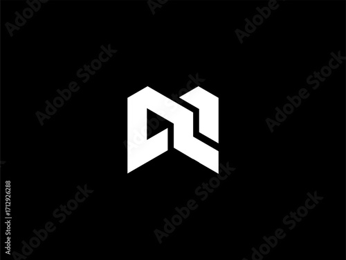A bold and modern logo with a geometric design, resembling both an abstract tooth and a stylized monogram. The angular, clean lines make it ideal for a brand in technology, dentistry, or finance