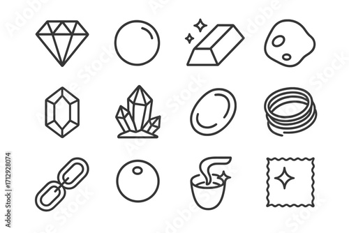 Bar stone vector raw material gemstone icons icon link metal jewelry precious