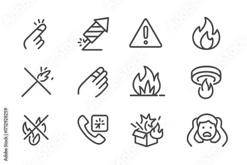 Misfired box smoke gesture safety icon icons vector burnt finger rocket firework